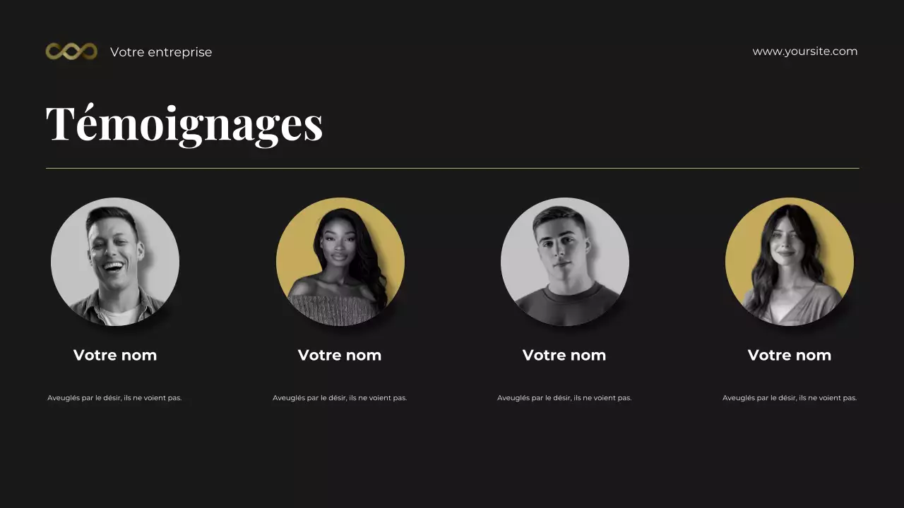 Présentation de la boîte à outils de conseil juridique photocentrique en noir et or