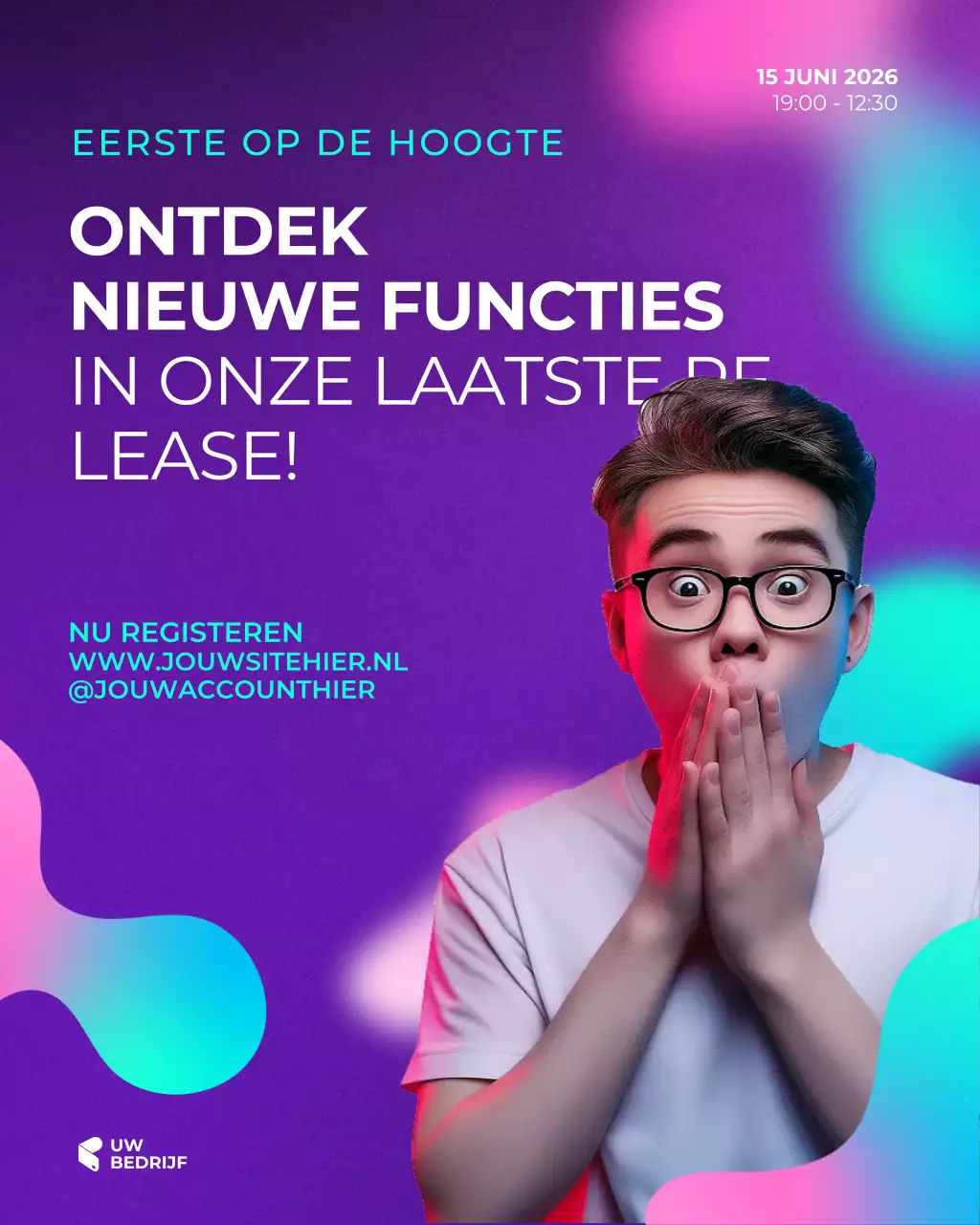 Tech en wetenschap lanceringssjabloon voor sociale media-berichten in moderne abstracte gradiëntstijl