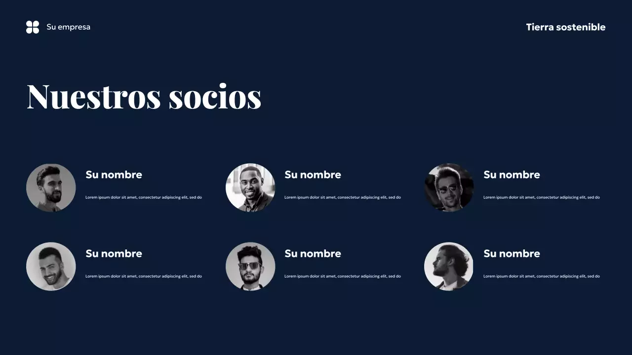 Presentación de la Tierra Sostenible del Océano Azul