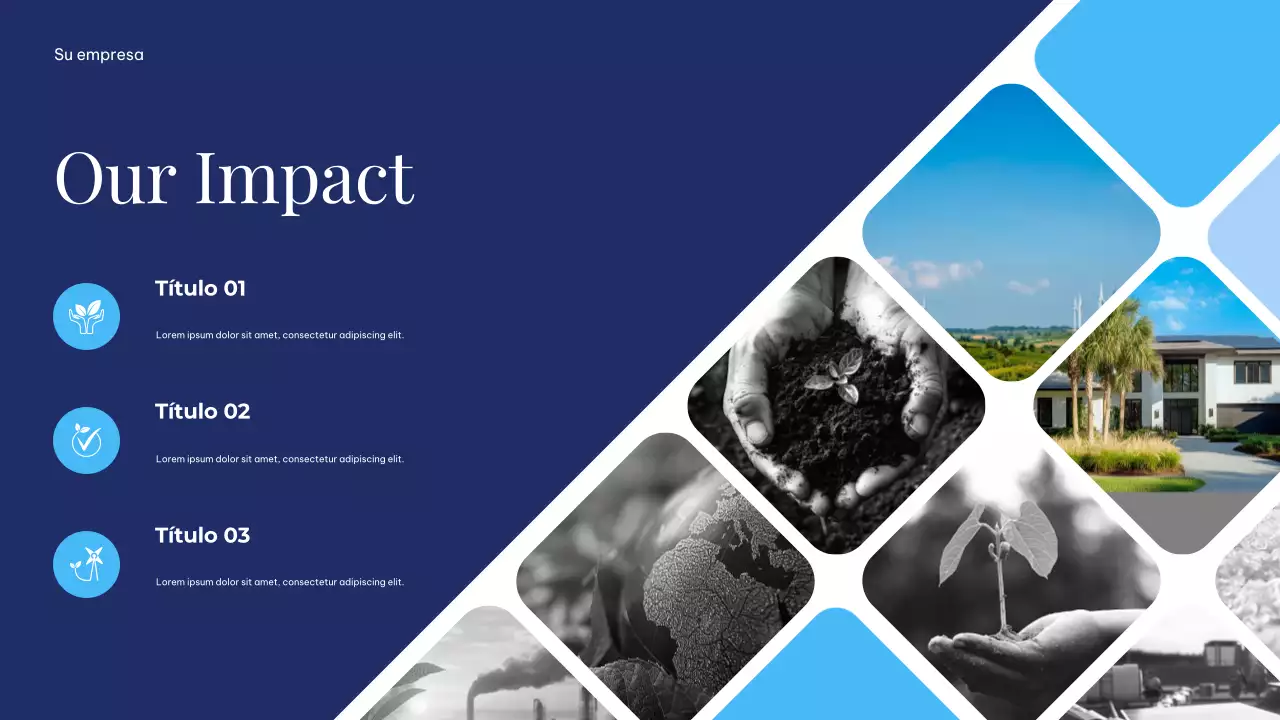 Presentación minimalista, sencilla y sostenible de la Tierra en blanco y azul