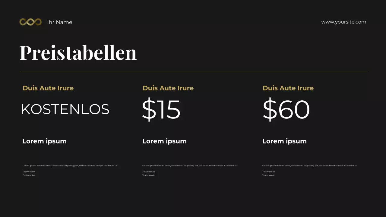 Schwarz-goldenes, auffälliges fotozentrisches Toolkit für Rechtsberatung Präsentation