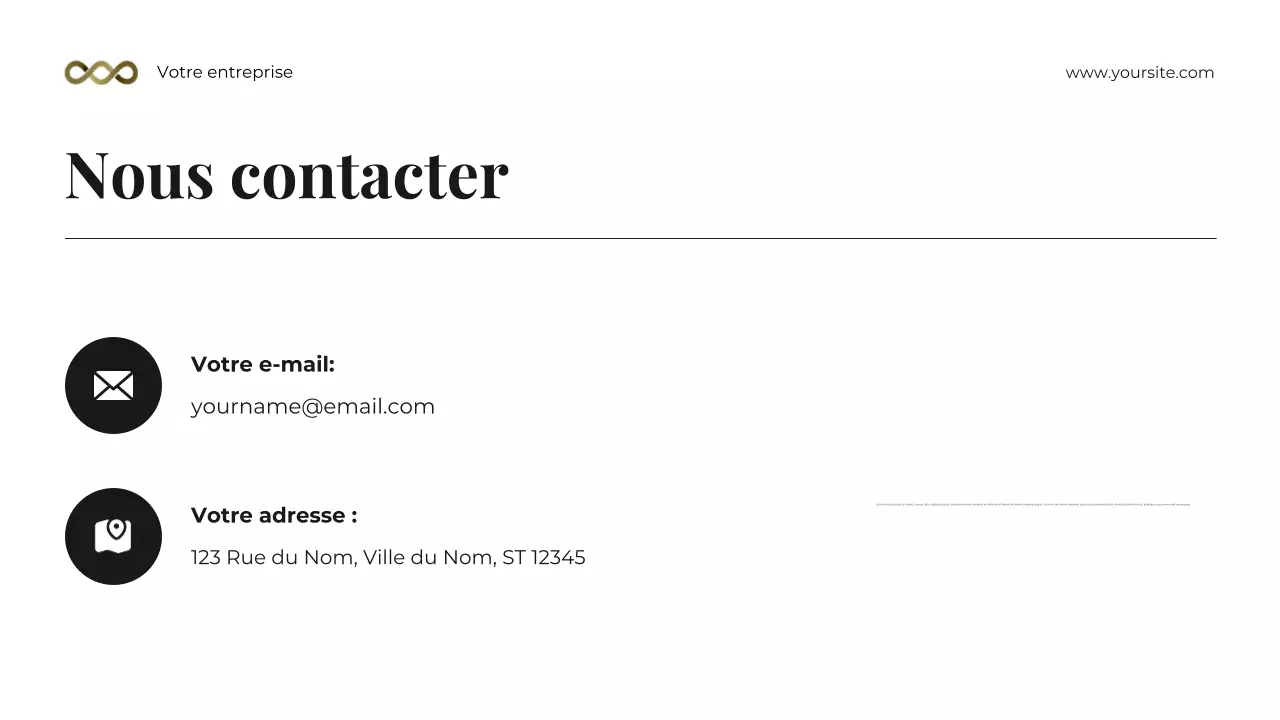 Présentation de la boîte à outils de conseil juridique photocentrique en noir et or