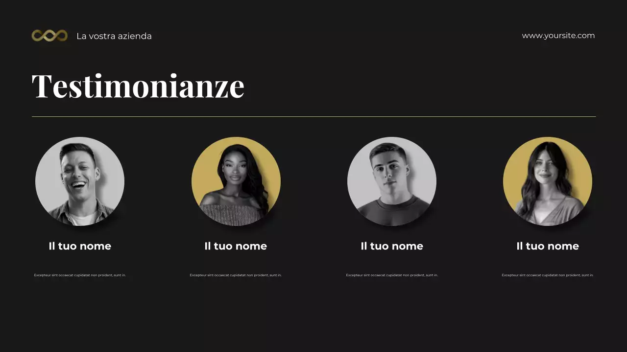 Presentazione del kit di consulenza legale fotocentrica in nero e oro audace