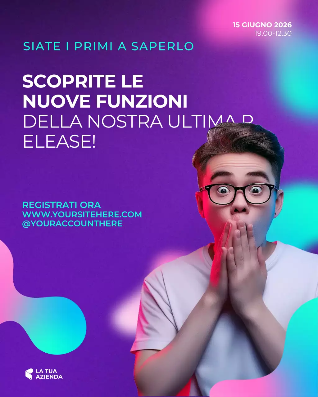 Modello di lancio di tecnologia e scienza per post sui social media in stile sfumato astratto moderno