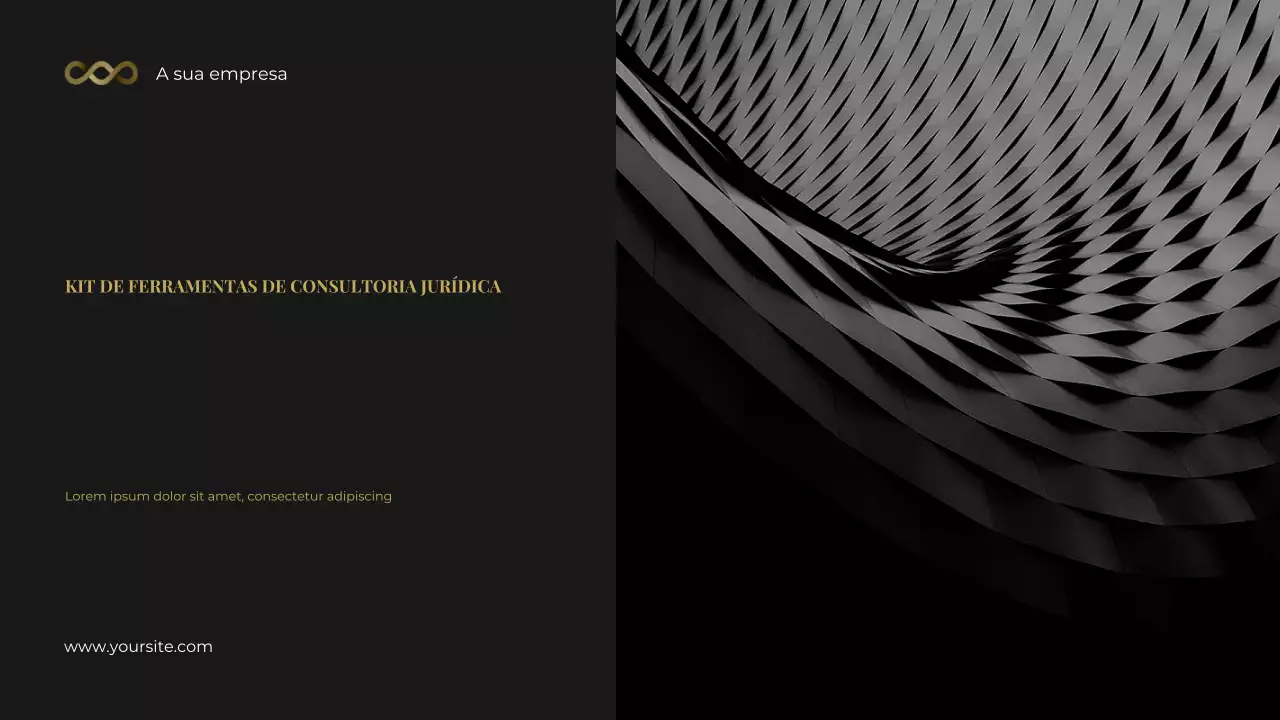 Apresentação do kit de ferramentas de consultoria jurídica fotocêntrica Black and Gold Bold