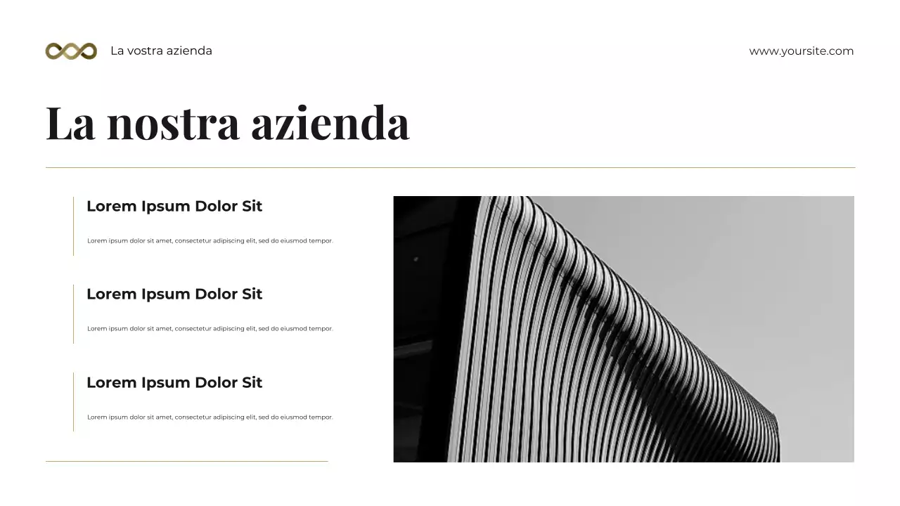 Presentazione del kit di consulenza legale fotocentrica in nero e oro audace