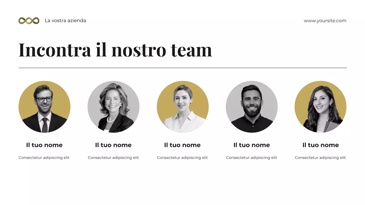 Presentazione del kit di consulenza legale fotocentrica in nero e oro audace