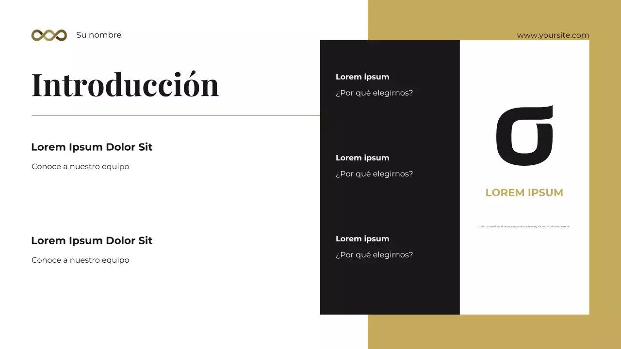 Presentación del kit de herramientas de consultoría legal fotocéntrica en negro y dorado