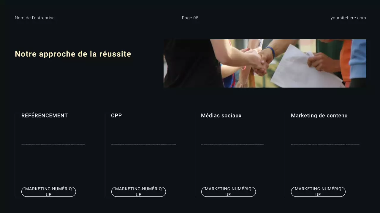Agence de marketing numérique minimaliste moderne en noir et blanc
