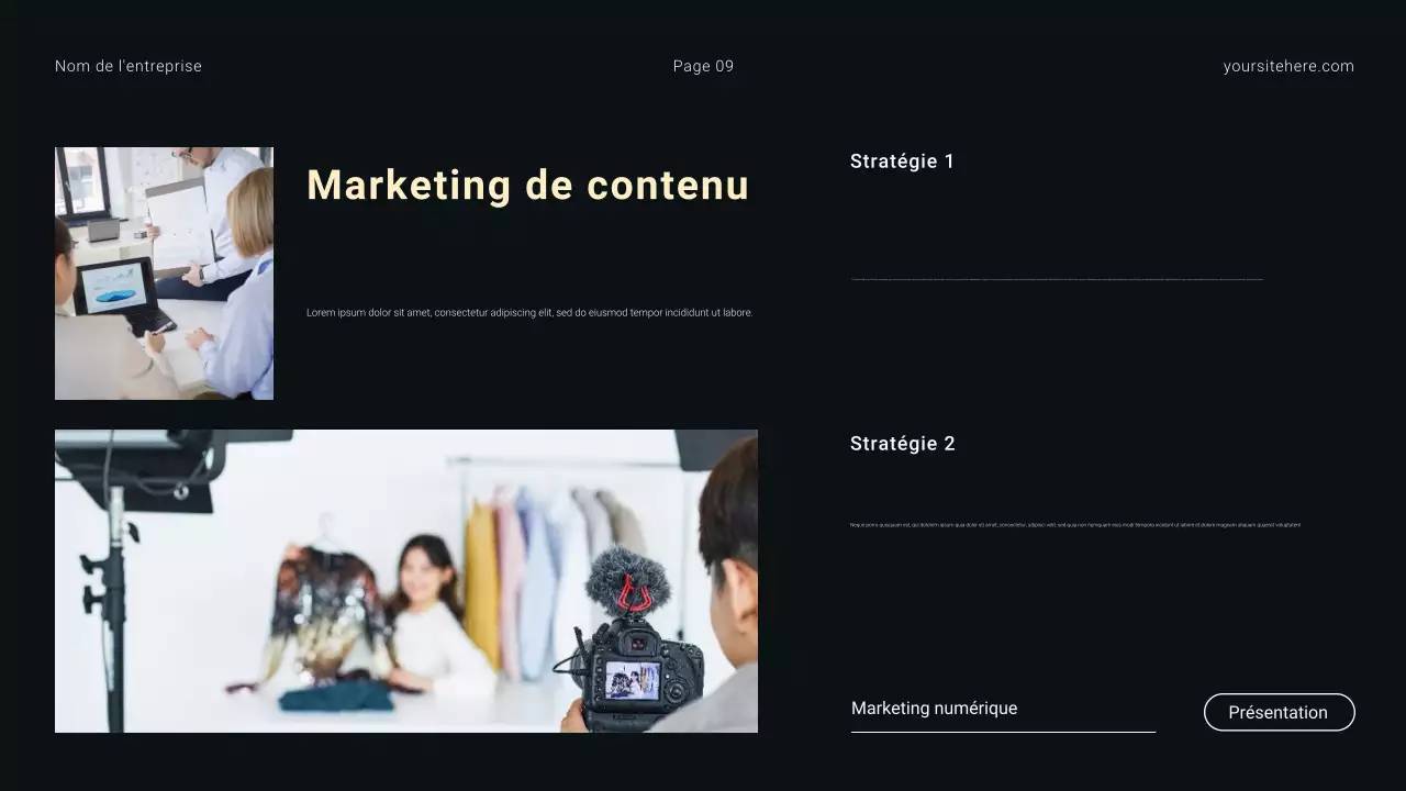 Agence de marketing numérique minimaliste moderne en noir et blanc