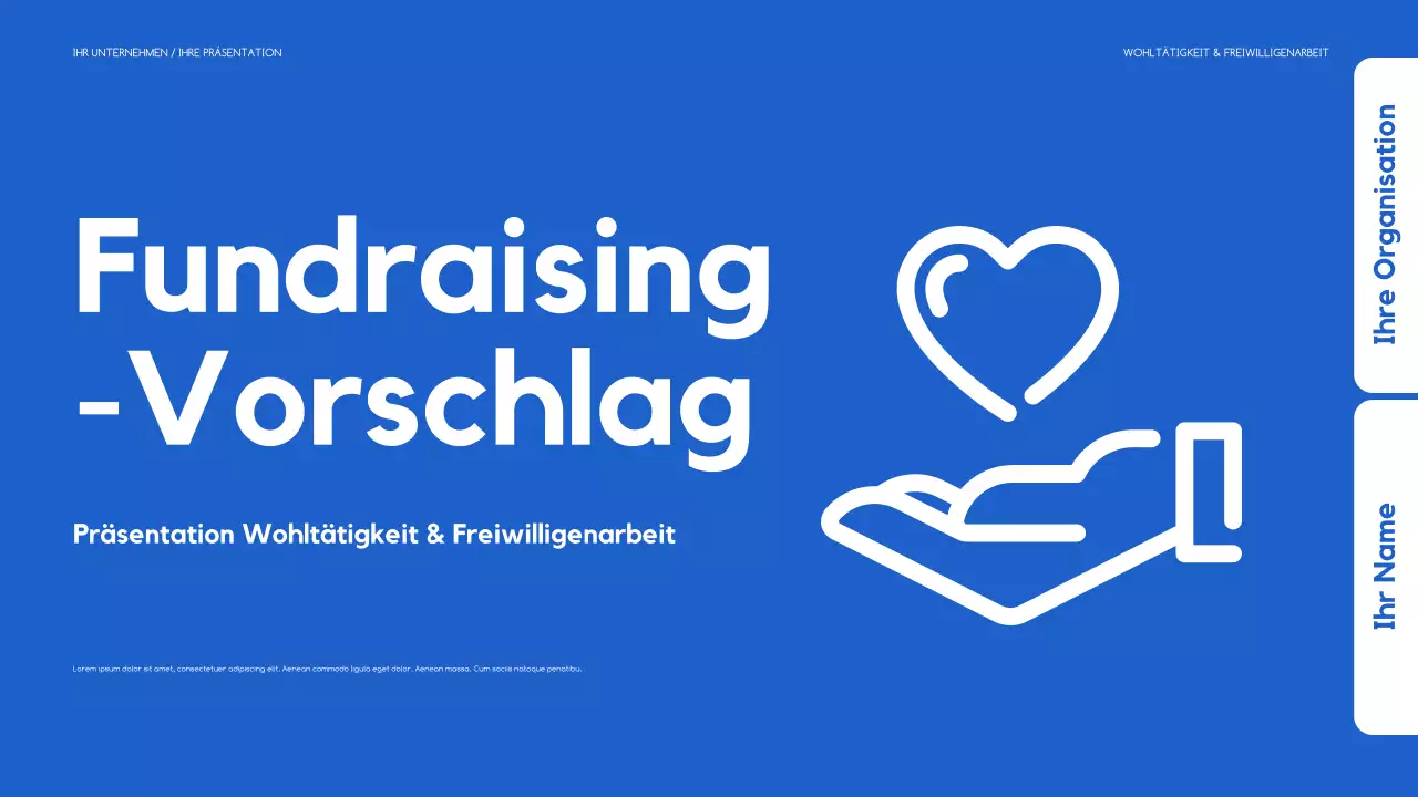 blaue moderne Fundraising-Präsentation