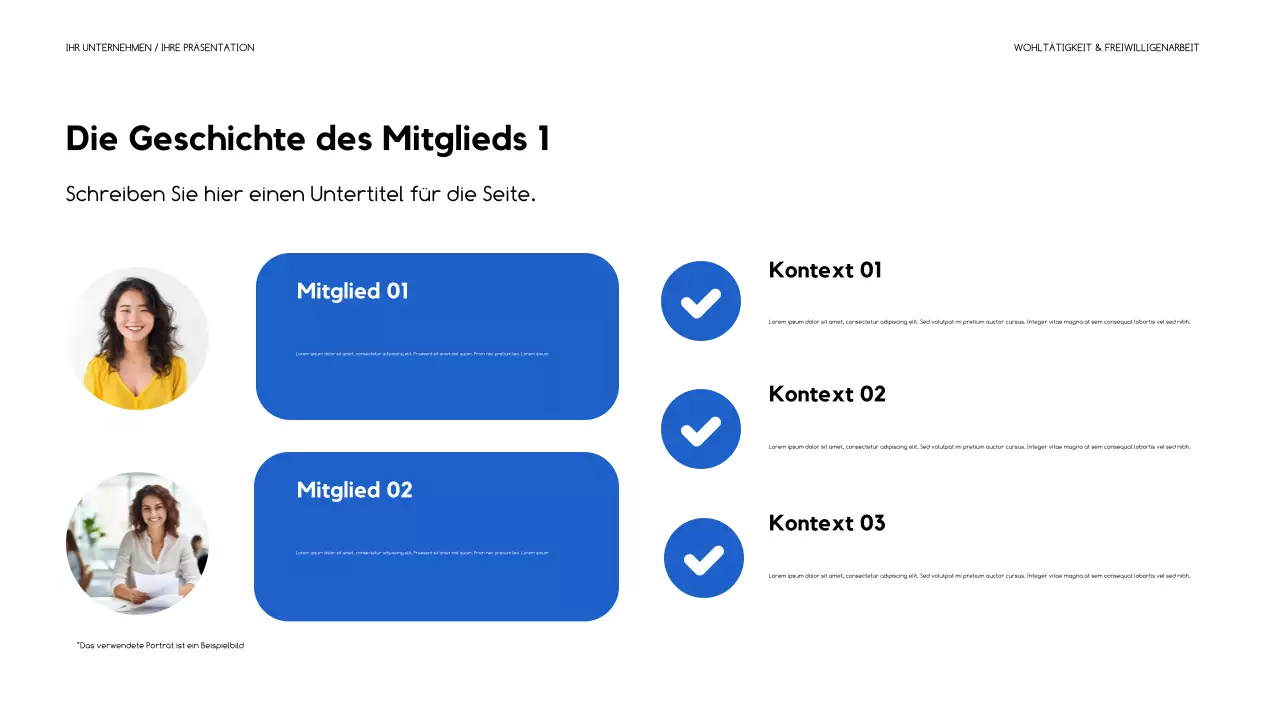 blaue moderne Fundraising-Präsentation