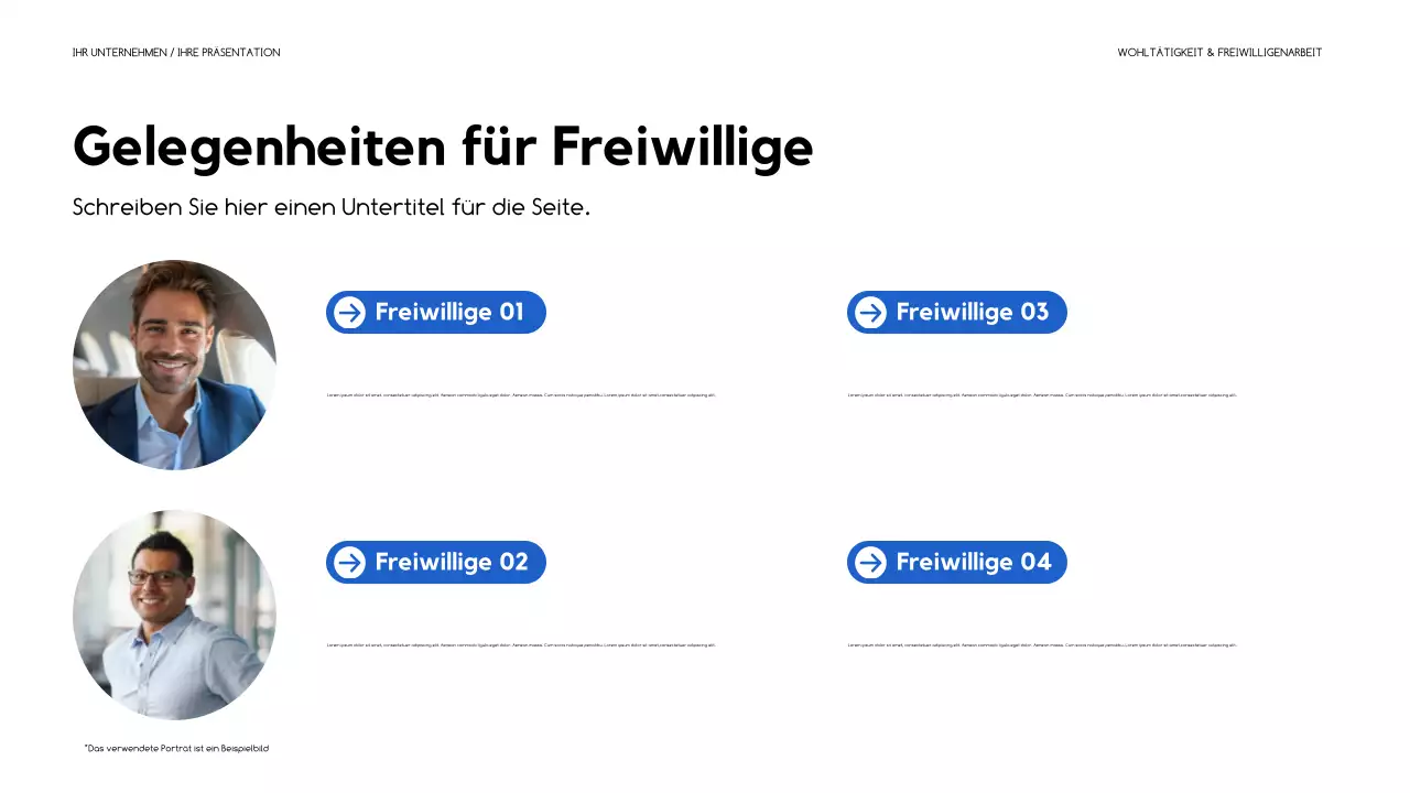 blaue moderne Fundraising-Präsentation