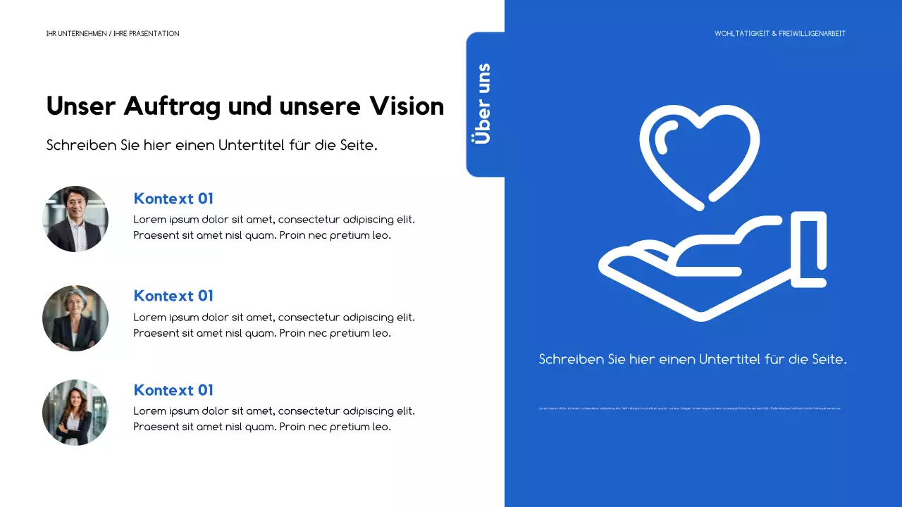 blaue moderne Fundraising-Präsentation