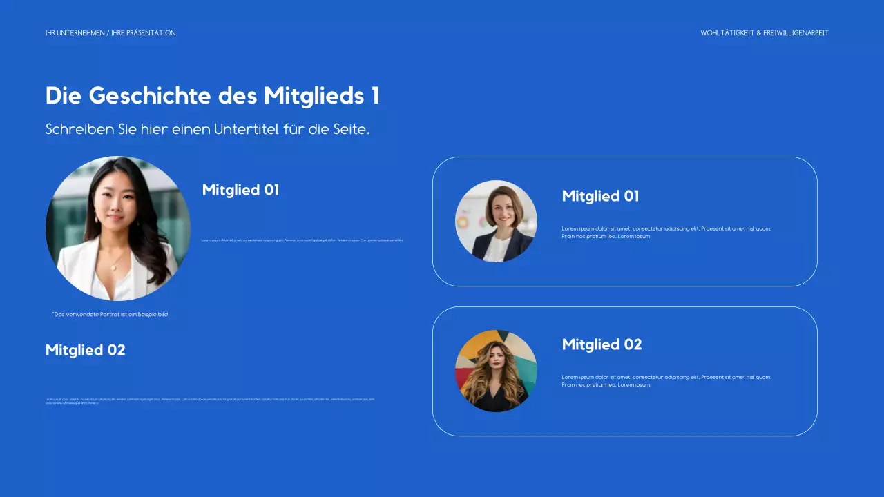 blaue moderne Fundraising-Präsentation