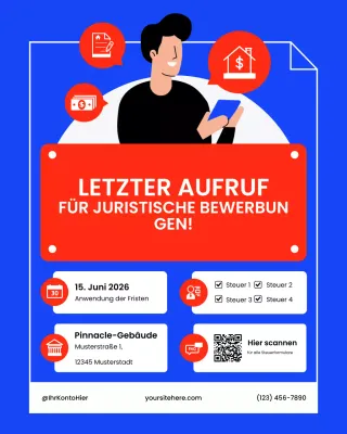 Instagram-Beitrag mit gelb-schwarzem Steuerantragshinweis