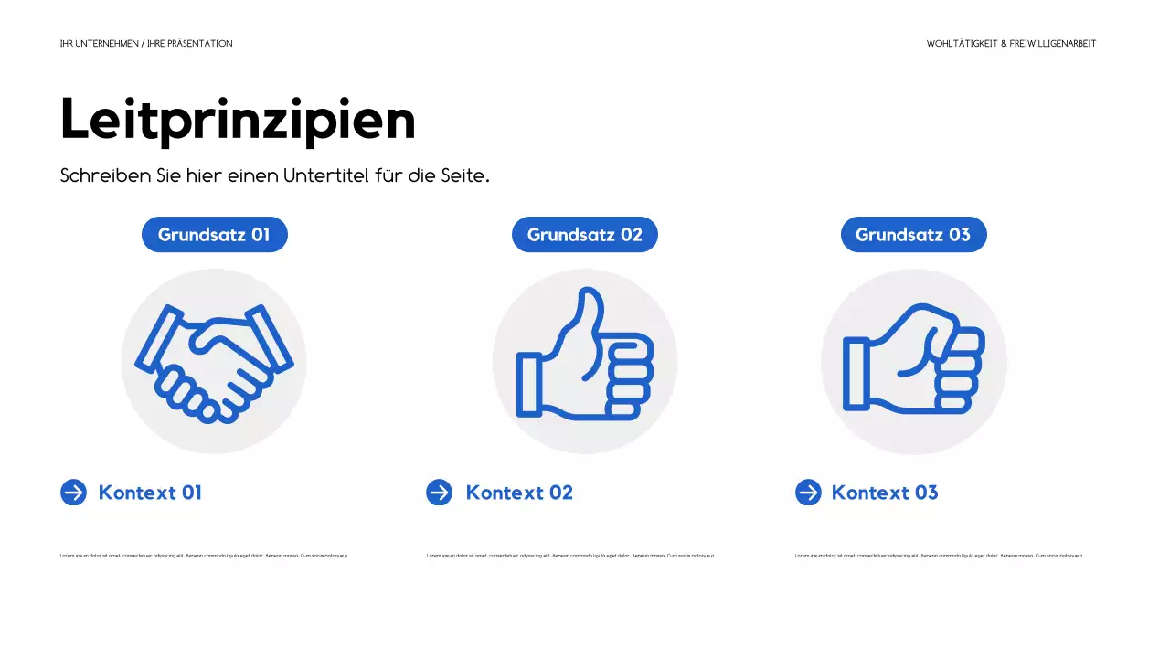 blaue moderne Fundraising-Präsentation