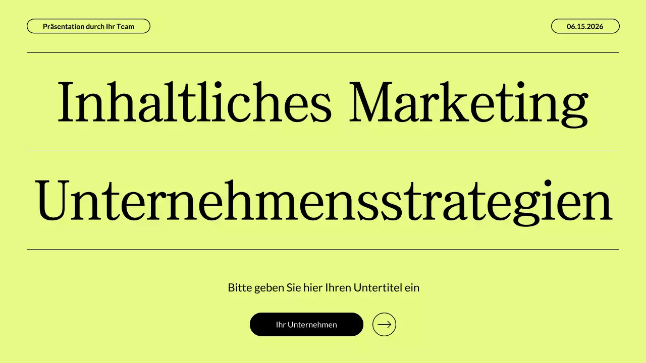 Moderne Content-Marketing-Strategie in Neonbeige – Geschäftspräsentation
