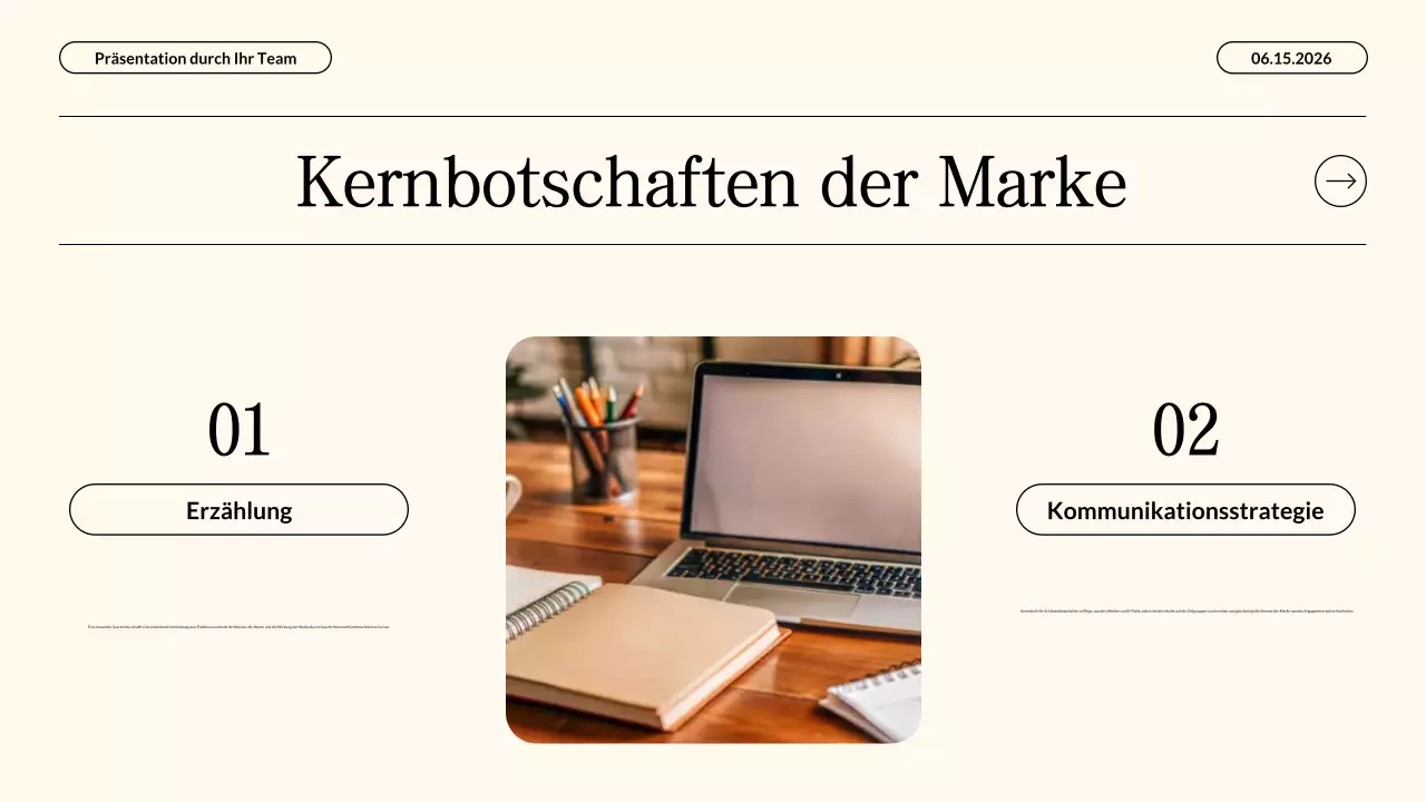Moderne Content-Marketing-Strategie in Neonbeige – Geschäftspräsentation