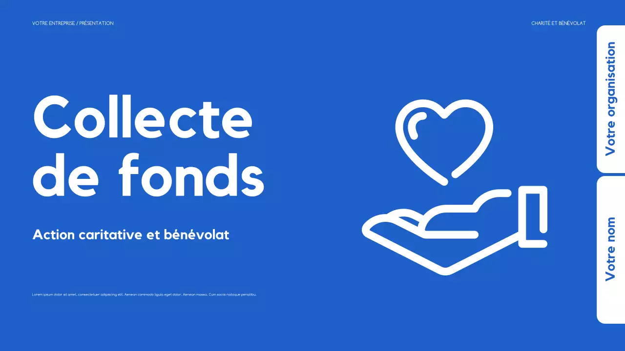 présentation de collecte de fonds moderne et bleue