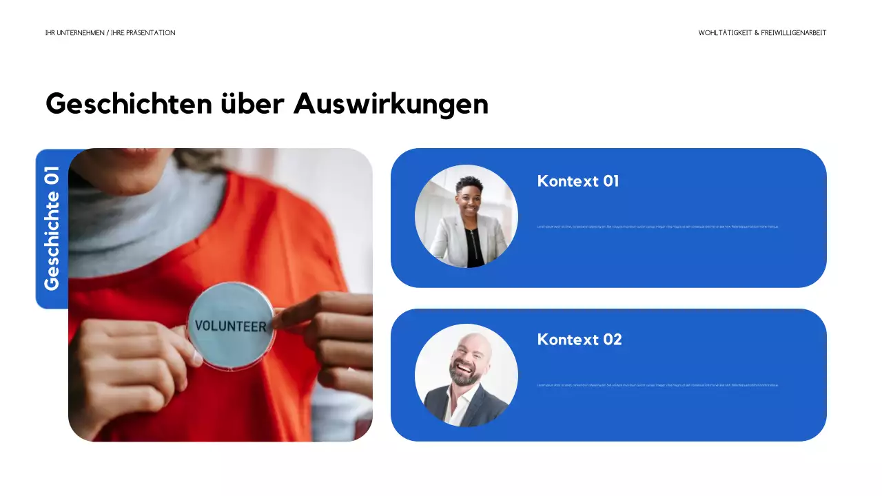 blaue moderne Fundraising-Präsentation