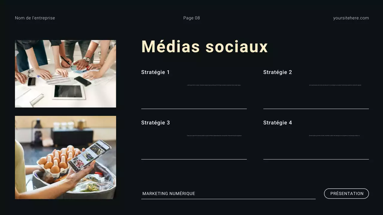 Agence de marketing numérique minimaliste moderne en noir et blanc
