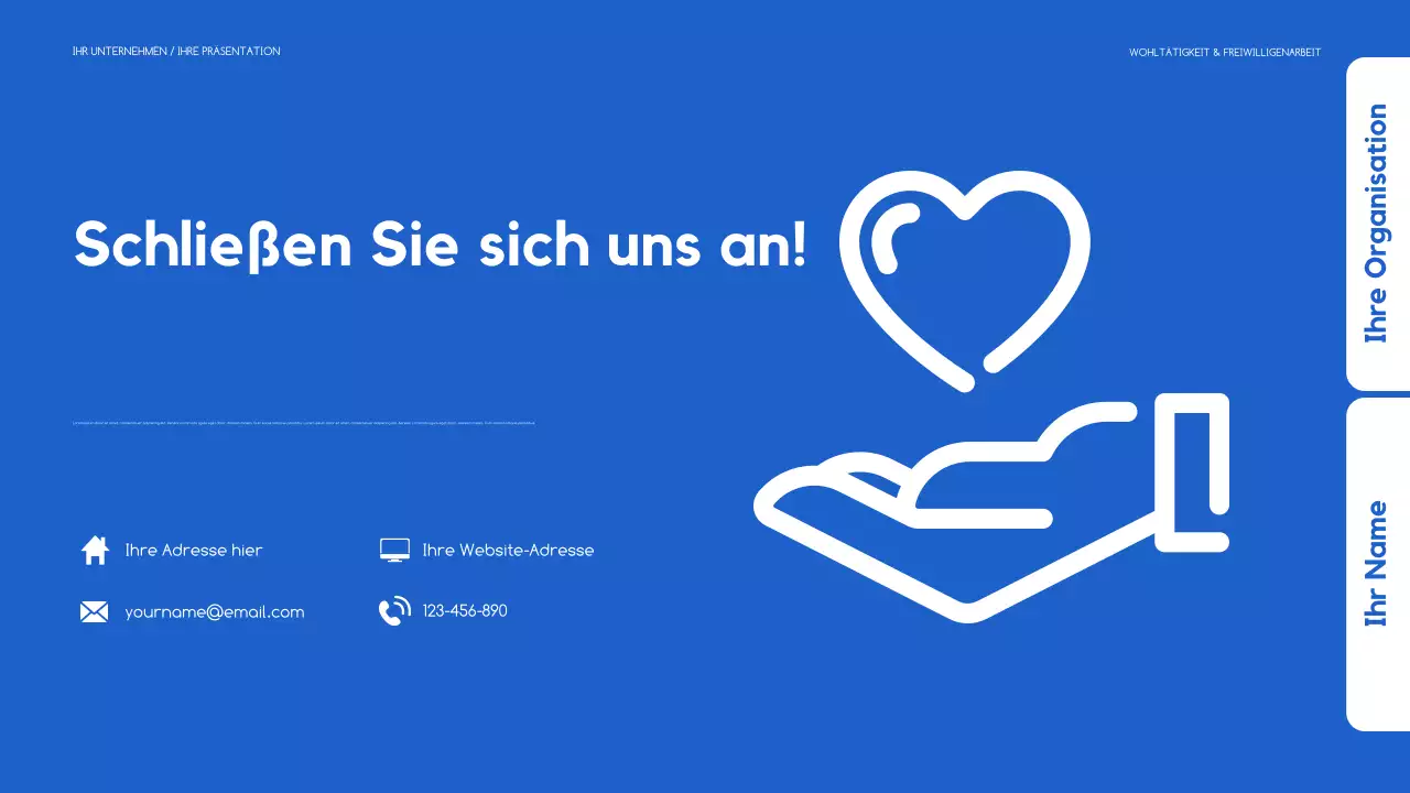 blaue moderne Fundraising-Präsentation