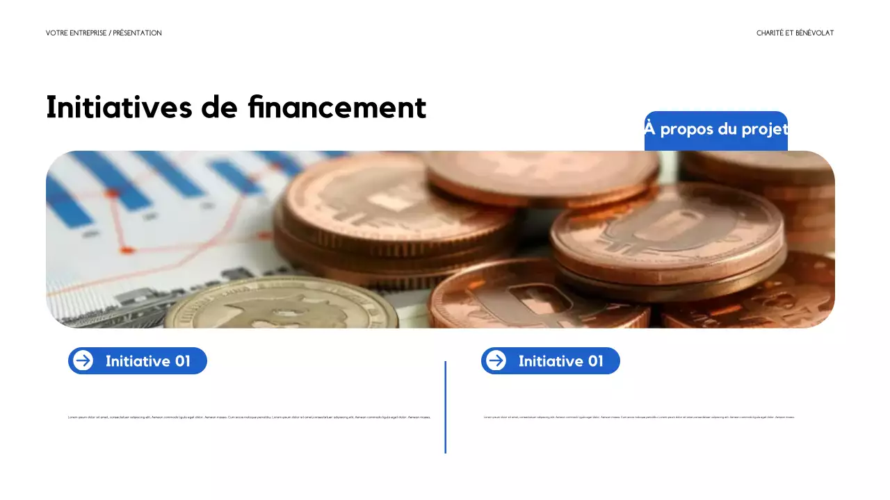 présentation de collecte de fonds moderne et bleue