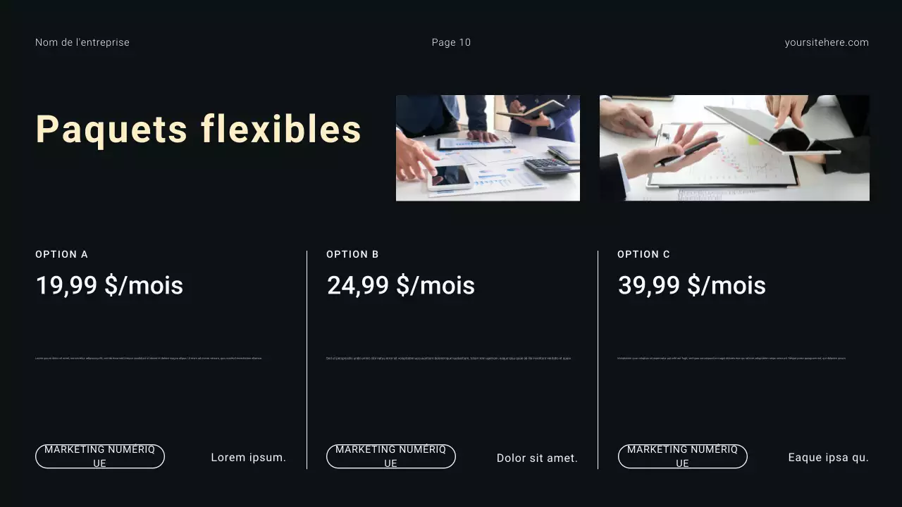 Agence de marketing numérique minimaliste moderne en noir et blanc