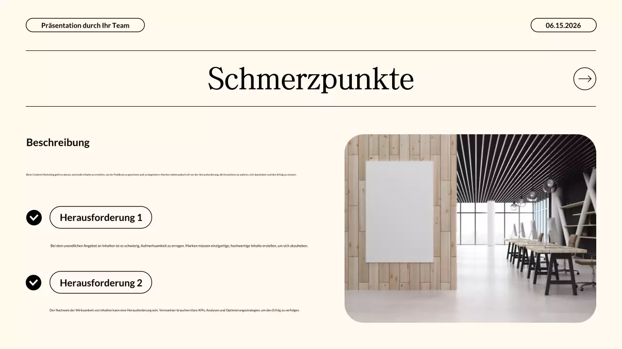 Moderne Content-Marketing-Strategie in Neonbeige – Geschäftspräsentation