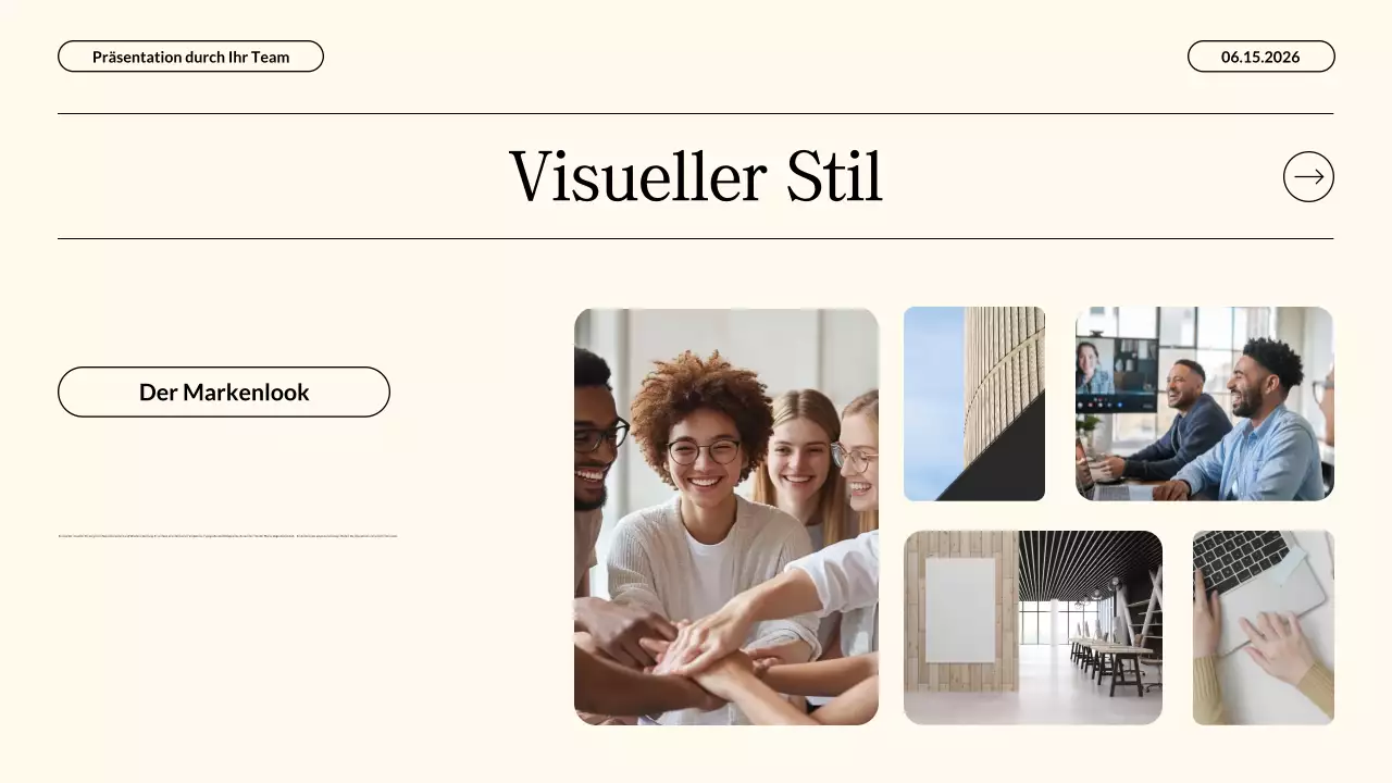 Moderne Content-Marketing-Strategie in Neonbeige – Geschäftspräsentation