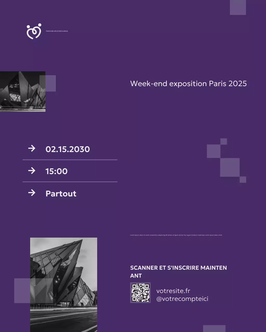 annonce de l'exposition Purple Modern