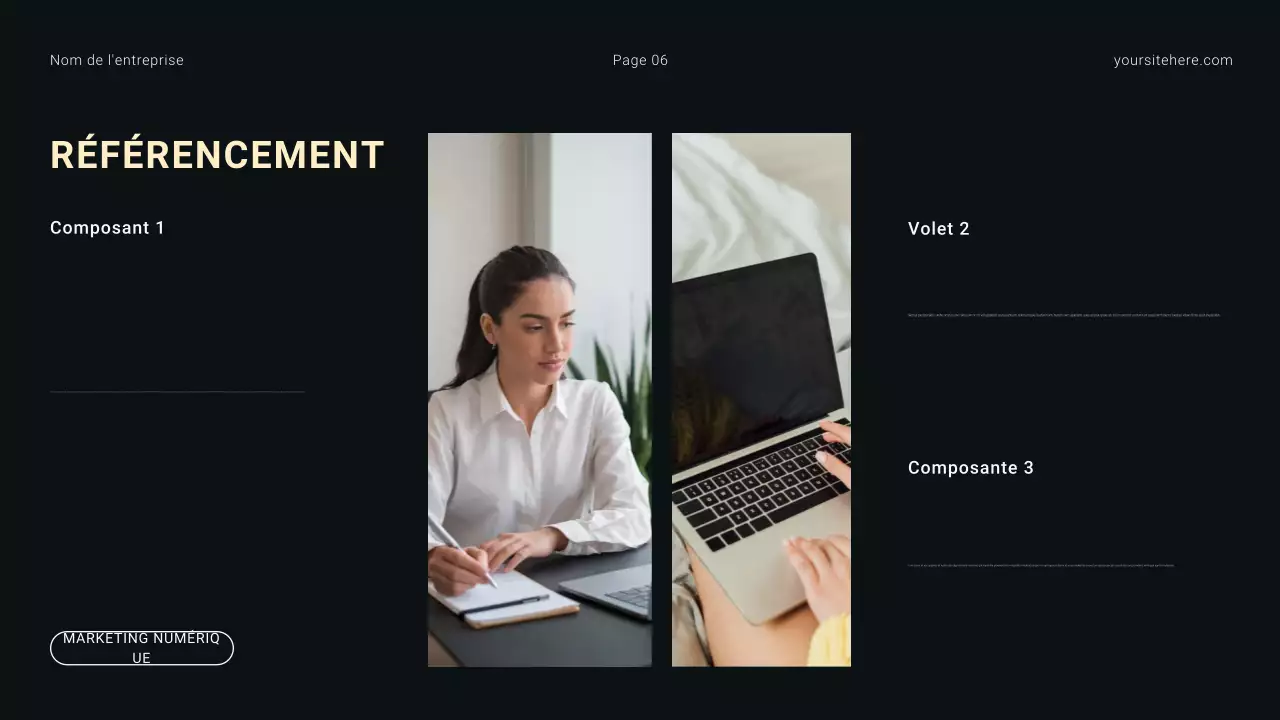 Agence de marketing numérique minimaliste moderne en noir et blanc