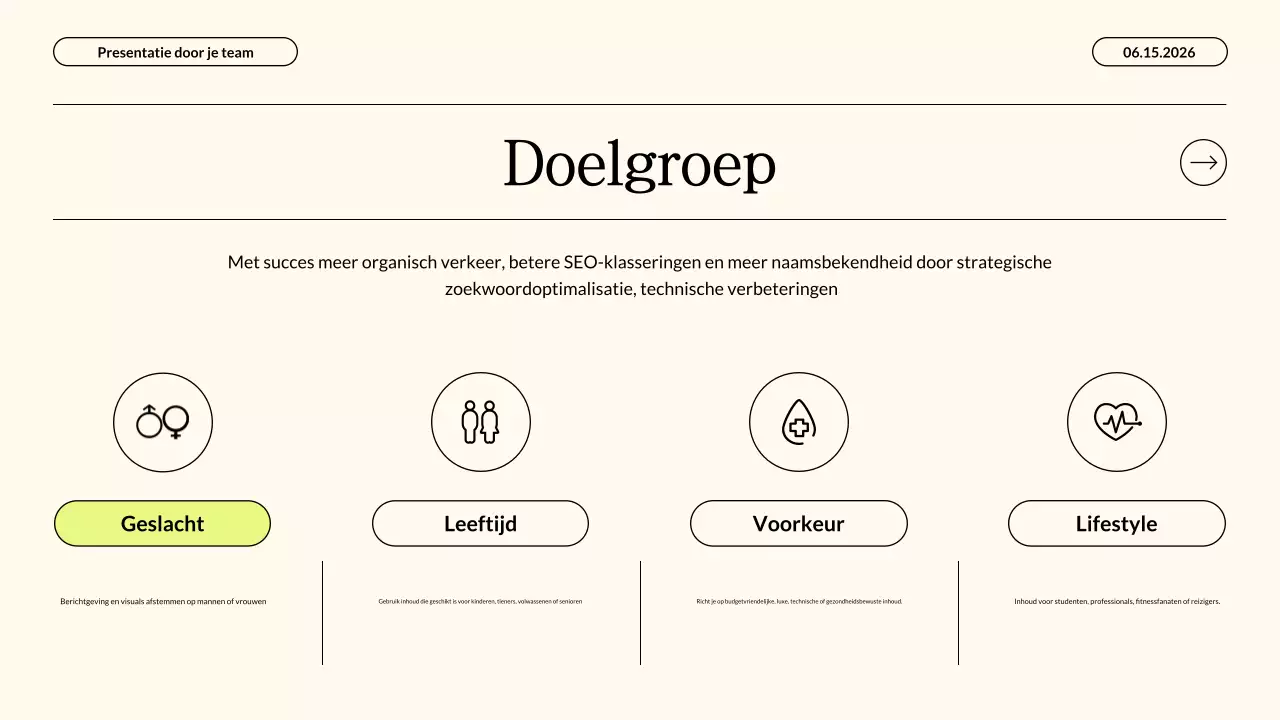 Moderne Neon Beige Content Marketing Strategie Zakelijke Presentatie