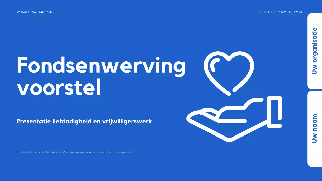 blauwe moderne fondsenwervingspresentatie