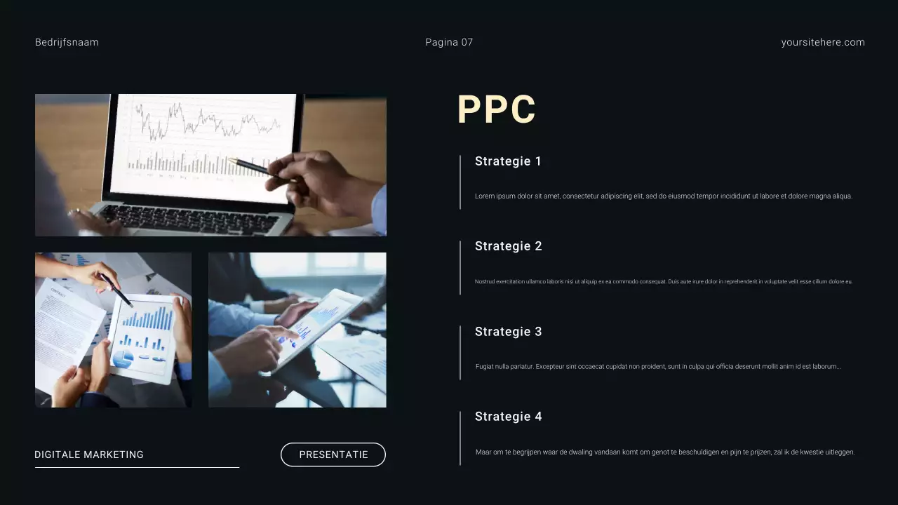 Zwart-wit modern minimalisme digitaal marketingbureau