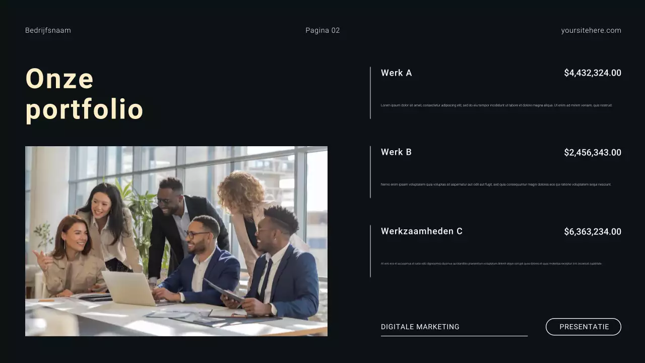 Zwart-wit modern minimalisme digitaal marketingbureau