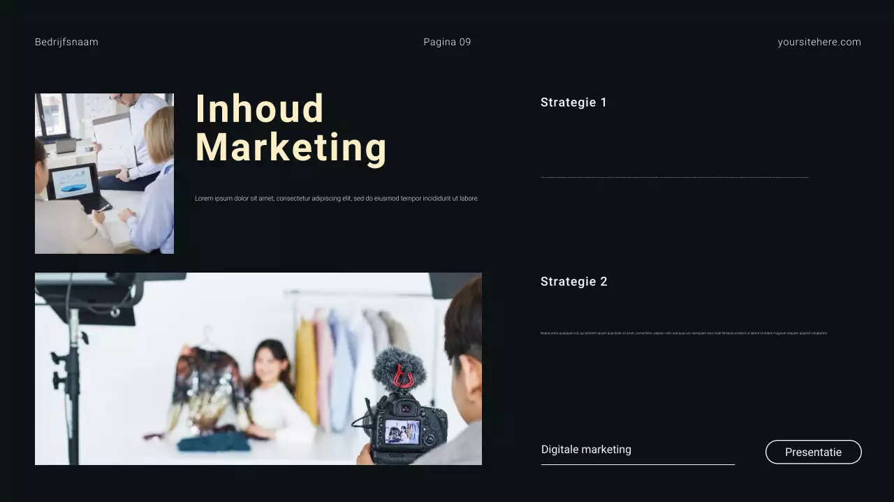 Zwart-wit modern minimalisme digitaal marketingbureau