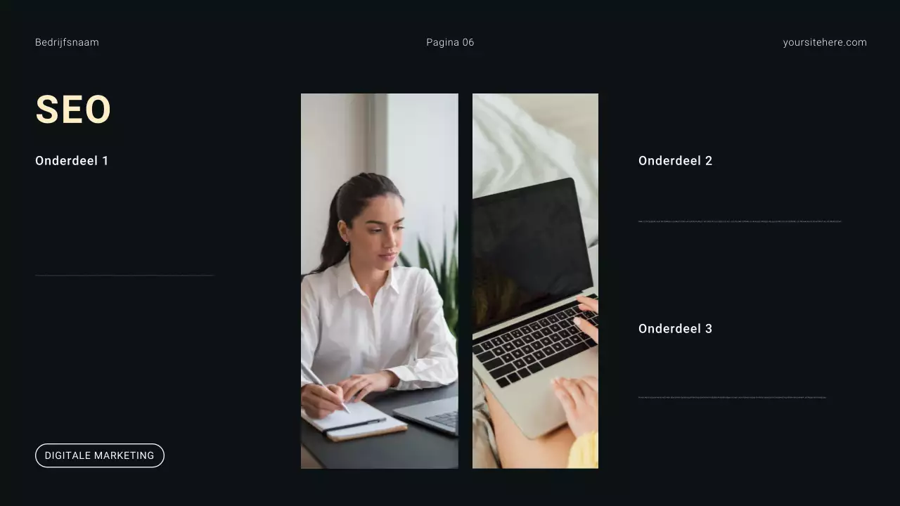 Zwart-wit modern minimalisme digitaal marketingbureau