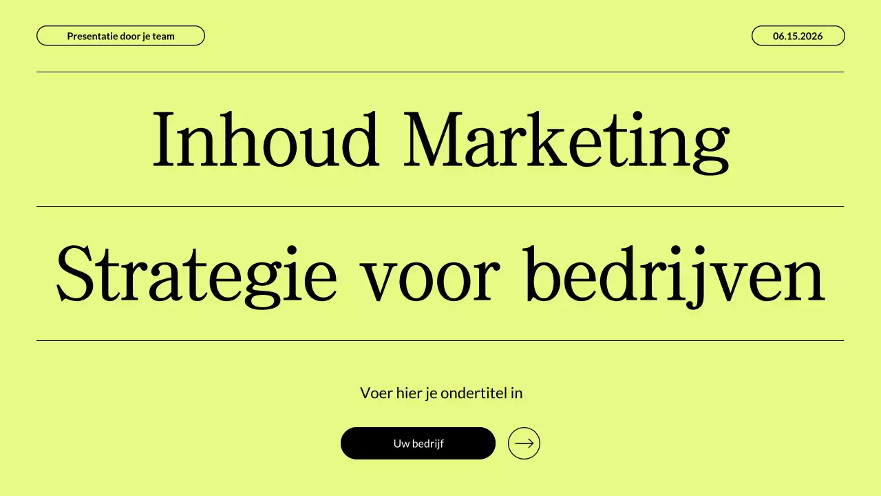 Moderne Neon Beige Content Marketing Strategie Zakelijke Presentatie