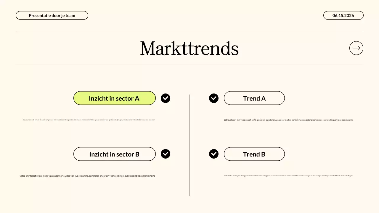 Moderne Neon Beige Content Marketing Strategie Zakelijke Presentatie