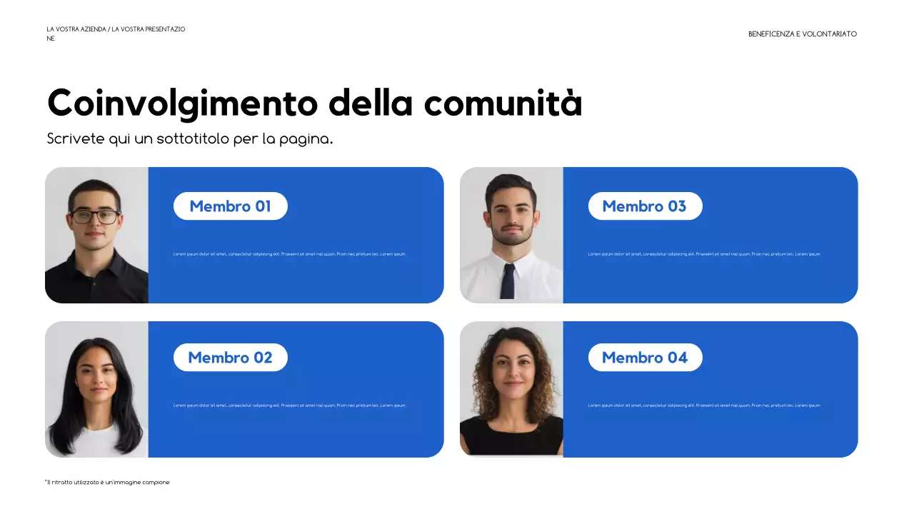 presentazione di raccolta fondi moderna blu