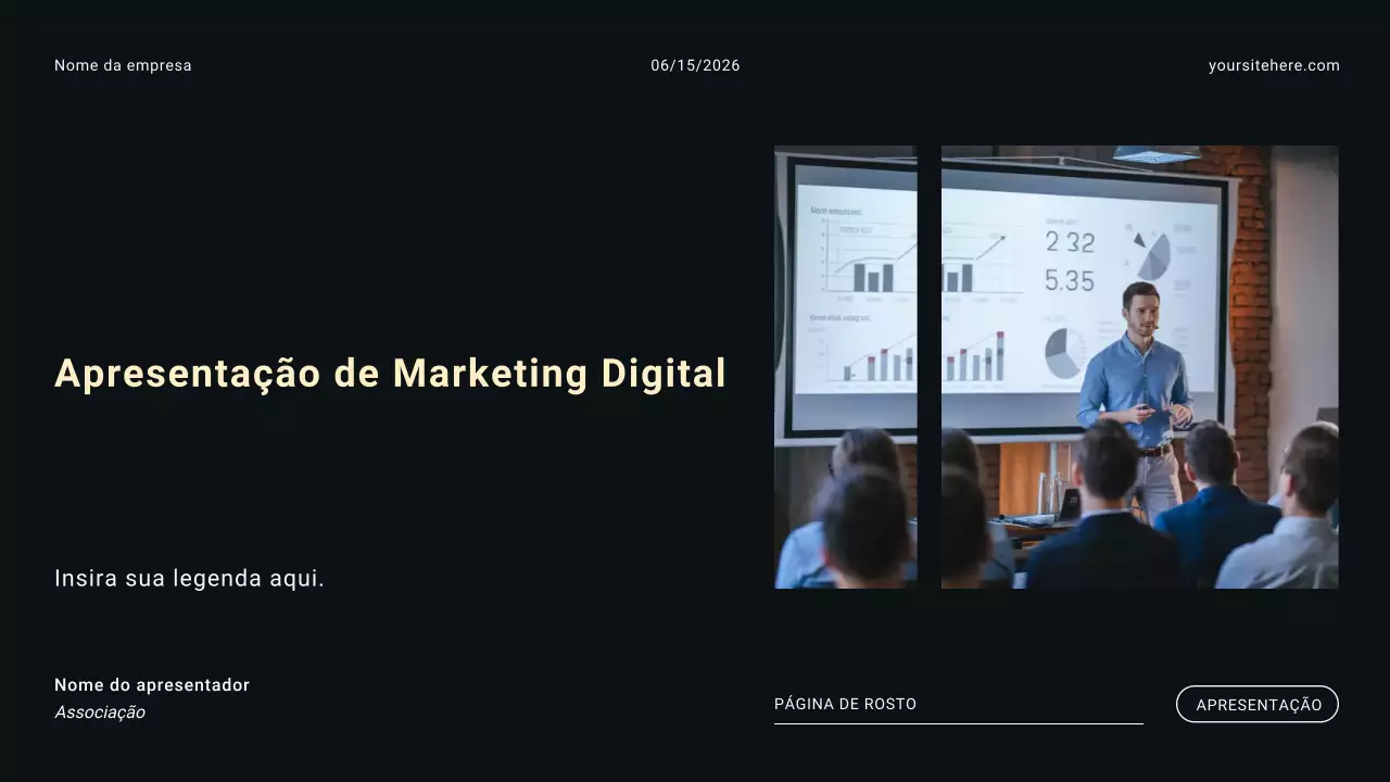 Agência de Marketing Digital Minimalista Moderno Preto e Branco