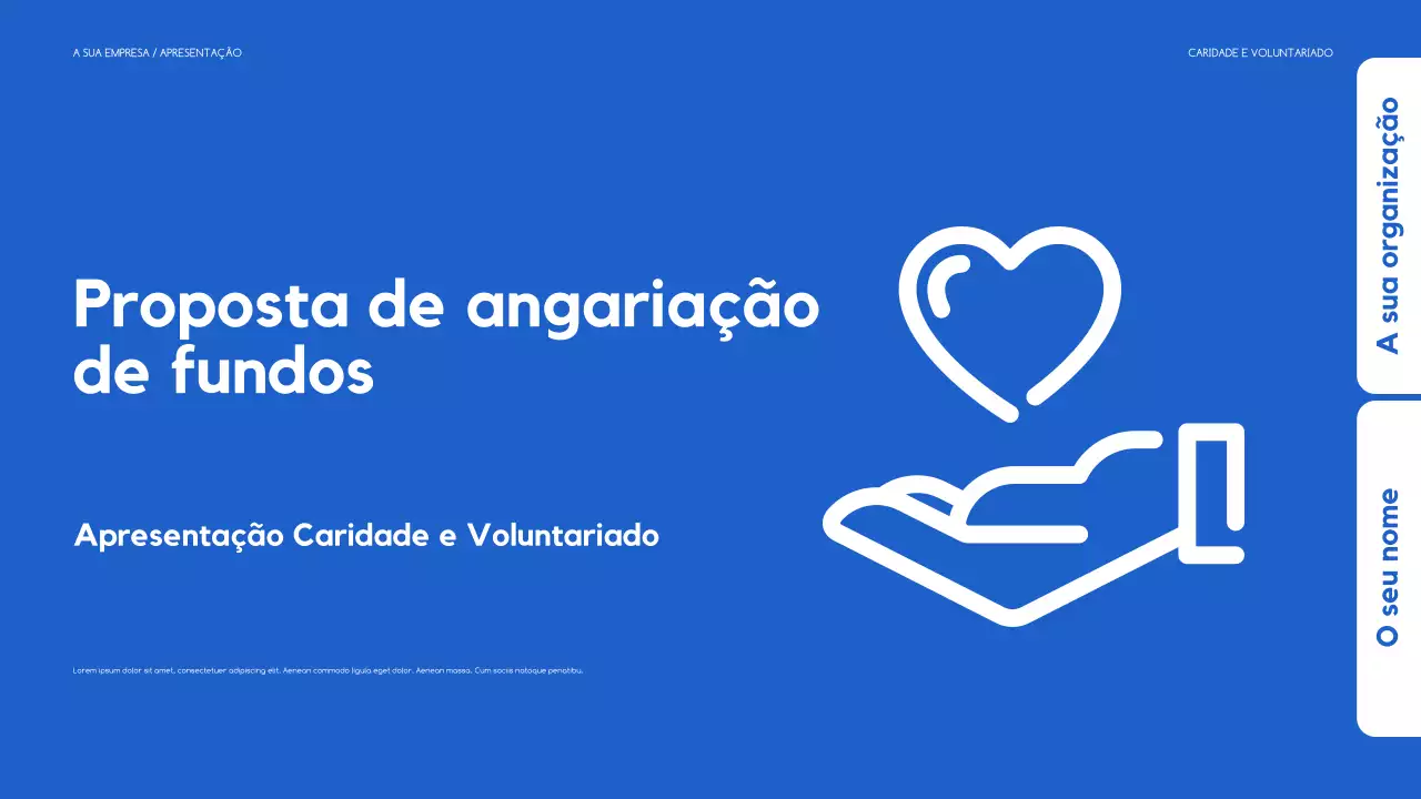 apresentação moderna de arrecadação de fundos azul