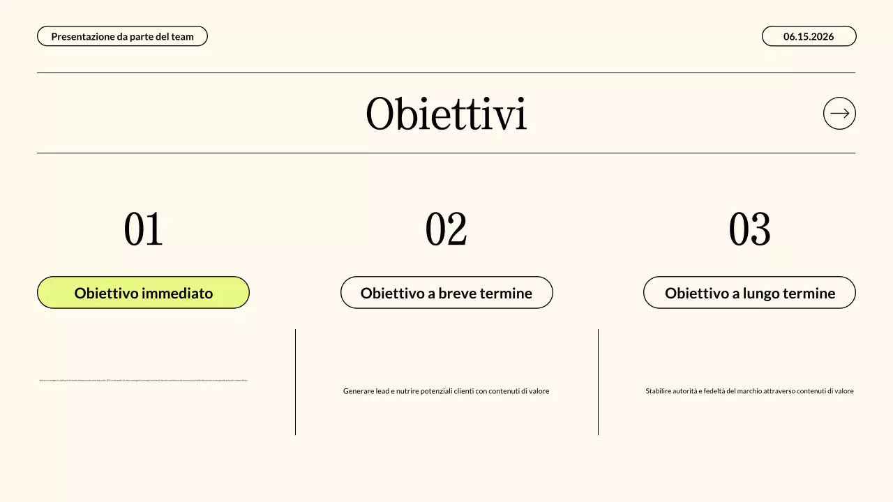 Presentazione aziendale della strategia di marketing dei contenuti moderna in beige neon