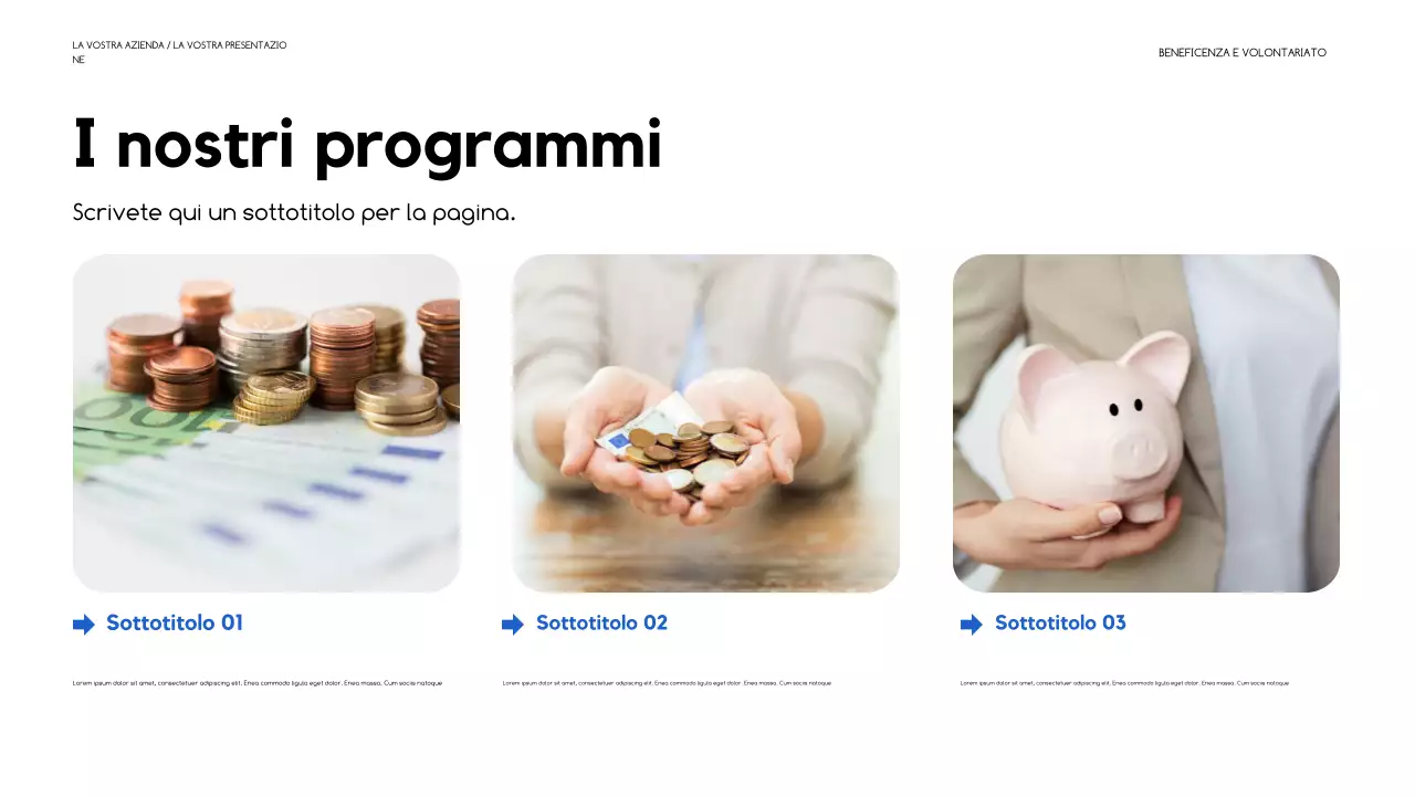 presentazione di raccolta fondi moderna blu