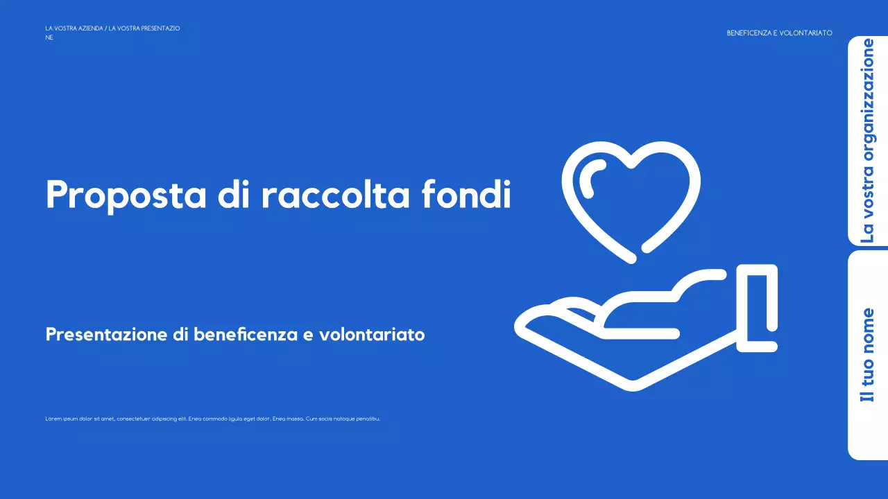 presentazione di raccolta fondi moderna blu