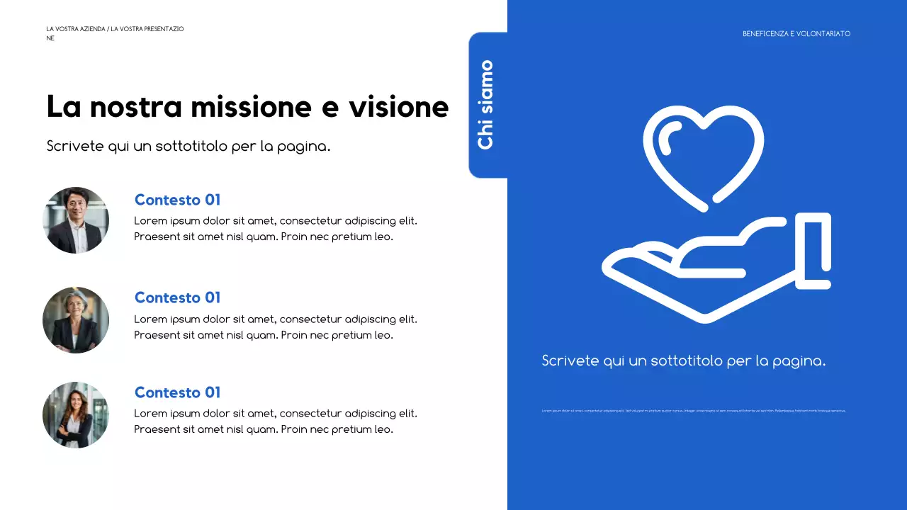 presentazione di raccolta fondi moderna blu