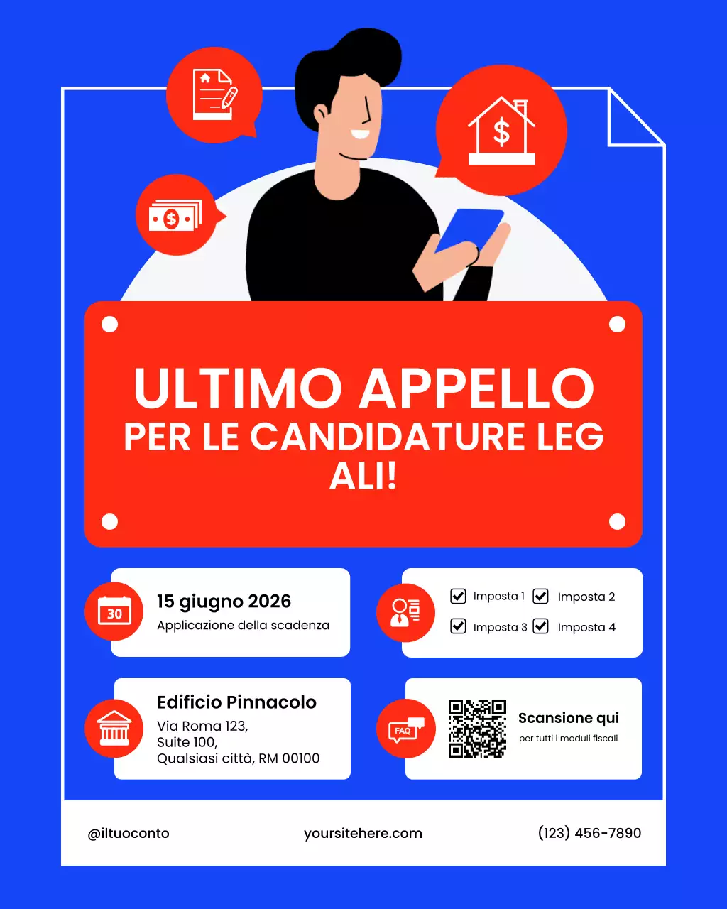 Avviso di richiesta di imposta gialla e nera Post Instagram