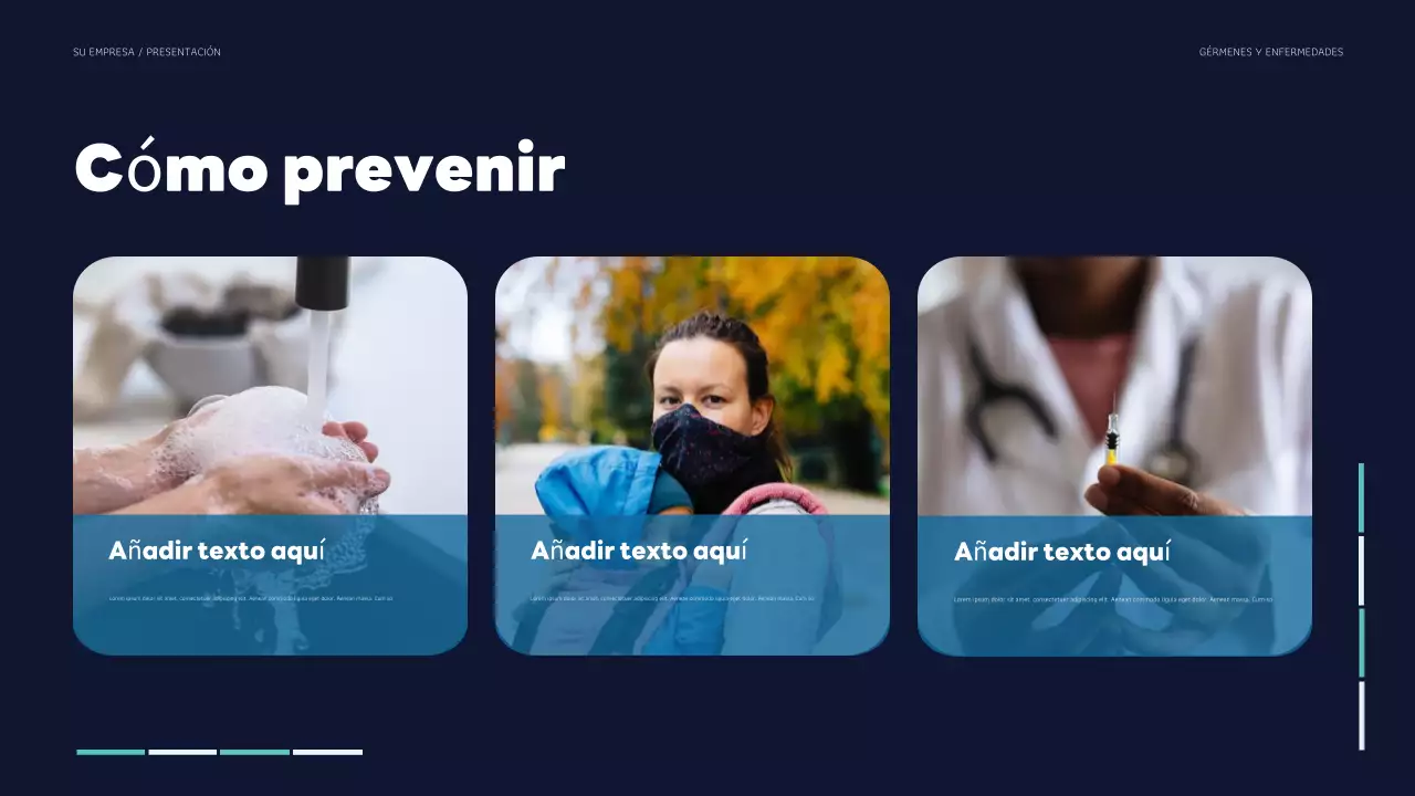 Presentación de salud moderna en verde azulado